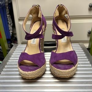 Brand new Jimmy Choo purple wedge sandals Size 38